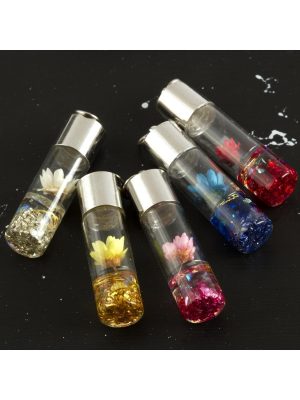 Çiçek Fanus Kolye Ucu 4  cm-Renkli