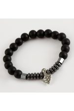 Hematit Mat Onix Doğaltaş Bileklik-Siyah