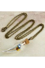 Çiçek Fanus Canlı Kolye-Antik - Görsel 2