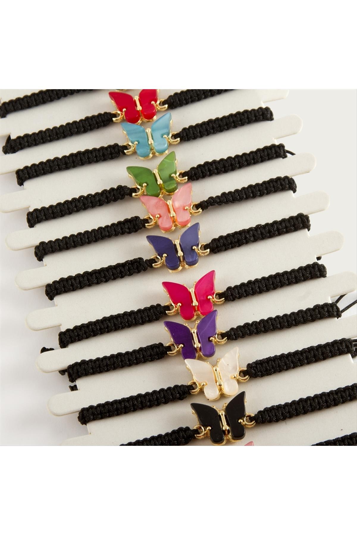 1202936_Kelebek-Sedef-Makrome-Orgulu-Bileklik-7e5c.jpg Kelebek Sedef Makrome Örgülü Bileklik-Siyah - Görsel 1