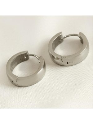 Halka Lüks Çelik Küpe 1,5 cm-Gümüş Rengi