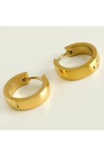 Halka Lüks Çelik Küpe 1,5 cm-Sarı - Görsel 2