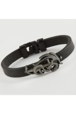 Ejderha Kaliteli Suni Deri Bileklik-Siyah