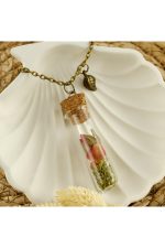 Mantar Tıpalı Canlı Kolye-Kahverengi