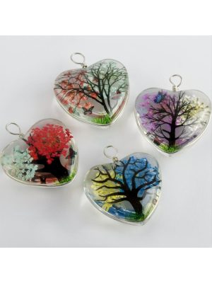 Kalp Canlı Kolye Ucu 2,5 cm-Renkli