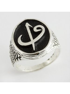 ELif Vav Metal Erkek Yüzük-Gümüş Rengi