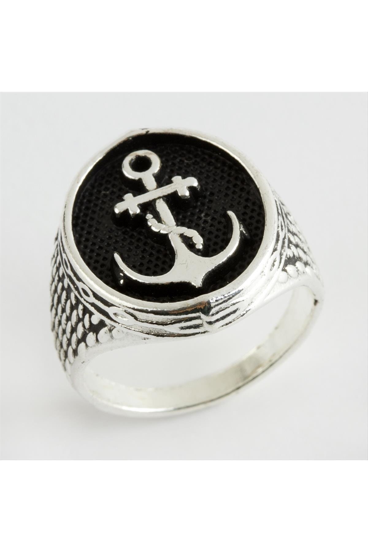 1202996_Capa-Metal-Erkek-Yuzuk-9a1f.jpg Çapa Metal Erkek Yüzük-Gümüş Rengi - Görsel 1