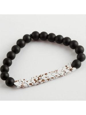 Onix Hematit Doğaltaş Bileklik-Kahverengi