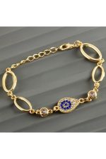 Oval Taşlı Trend Bileklik-Sarı