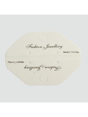 Oval Kolye Kartı Küçük-Beyaz