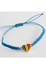 Kalp Makrome Örgülü Bileklik-Renkli - Görsel 2