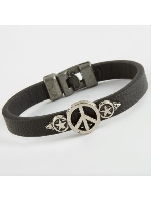 Barış Kaliteli Suni Deri Bileklik-Siyah