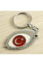 Ay Yıldız Metal Anahtarlık-Kırmızı