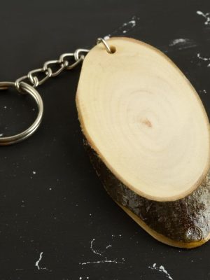 Budak Şekilli Ahşap Anahtarlık-Kahverengi