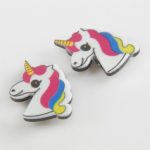 Unicorn Mıknatıslı Plastik Çocuk Küpesi-Beyaz - Görsel 2