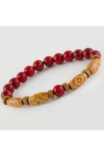 Ceyt Ahşap Trend Yeni Sezon Doğaltaşlı Bileklik-Kırmızı - Görsel 2