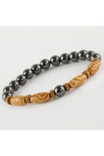 Hematit Ahşap Trend Yeni Sezon Doğaltaşlı Bileklik-Kahverengi