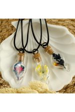 Karışık Fanus Canlı Kolye-Renkli