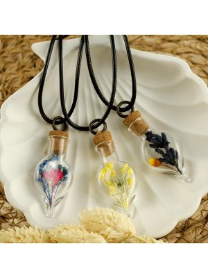 Karışık Fanus Canlı Kolye-Renkli