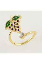 Üzüm Mineli Taşlı Eklem Yüzük 1 Adet-Sarı - Görsel 2