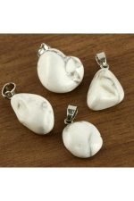 Havlit Doğaltaş Kolye Ucu-Beyaz - Görsel 3