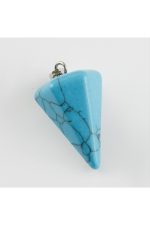 Firuze Pandül Doğaltaş Kolye Ucu-Mavi - Görsel 2