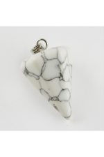 Havlit Pandül Doğaltaş Kolye Ucu-Beyaz