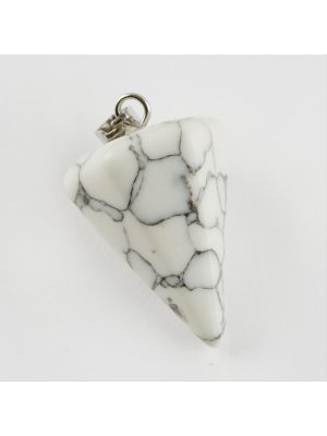 Havlit Pandül Doğaltaş Kolye Ucu-Beyaz