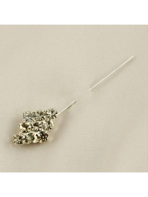 Taşlı Eşarp İğnesi-Gümüş Rengi