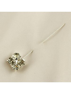 Kare Taşlı Eşarp İğnesi-Gümüş Rengi