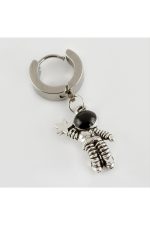 Astronot Figürlü Çelik Erkek Küpe 1 Adet-Gümüş Rengi - Görsel 2