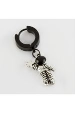 Astronot Figürlü Çelik Erkek Küpe 1 Adet-Siyah - Görsel 2