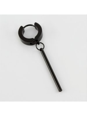 Çubuk Figürlü Çelik Erkek Küpe 1 Adetc-Siyah