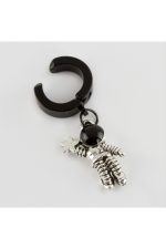 Astronot Figürlü Mıknatıslı Çelik Erkek Küpe Kıstırmalı 1 Adet-Gümüş Rengi