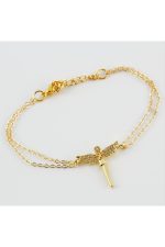 Peri Figürlü Zirkon Taşlı Bileklik-Gümüş Rengi