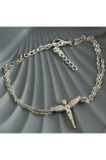 Peri Figürlü Zirkon Taşlı Bileklik-Gümüş Rengi - Görsel 2