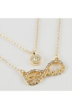 Aşkım Yazılı Sonsuzluk Figürlü Yeni Sezon İkili Kolye-Sarı