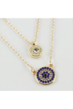 Nazar Figürlü Yeni Sezon İkili Kolye-Sarı - Görsel 2