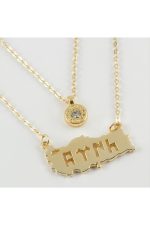 Türk Yazılı Yeni Sezon İkili Kolye-Sarı