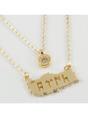 Türk Yazılı Yeni Sezon İkili Kolye-Sarı