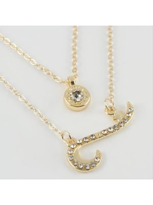 Yıldız Figürlü Yeni Sezon İkili Kolye-Sarı