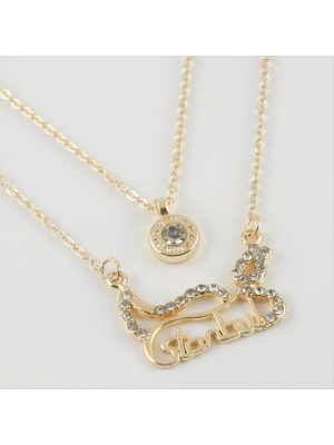 İstanbul Yazılı Yeni Sezon İkili Kolye-Sarı
