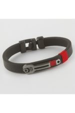 Anahtar Figürlü Kaliteli Suni Deri Bileklik-Siyah - Görsel 2