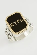 Göktürk Metal Erkek Yüzük-Siyah