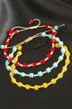 Küp Top Metal Kristal Bileklik-Turkuaz - Görsel 2