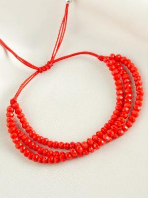 Üçlü Kristal Bileklik-Turuncu