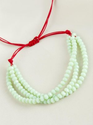 Üçlü Kristal Bileklik-Su Yeşili