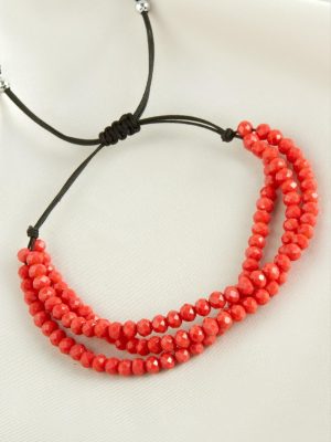 Üçlü Kristal Bileklik-Oranj