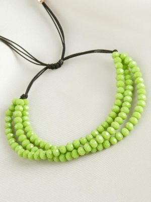 Üçlü Kristal Bileklik-Fıstık Yeşili