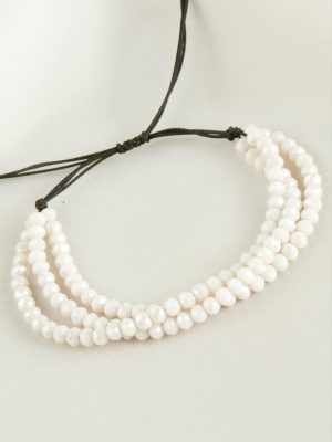 Üçlü Kristal Bileklik-Krem